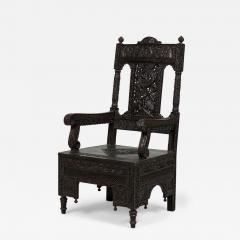 Asian Burmese Ebonized Arm Chair - 4693747