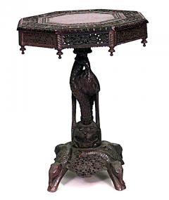 Asian Burmese Rosewood End Table - 4639758
