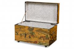 Asian Chinese Box Hand Painted with Depiction of a Village Gathering - 4408014