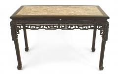 Asian Chinese Rosewood Center Table with Marble Top - 1424241