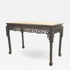 Asian Chinese Rosewood Center Table with Marble Top - 1470356