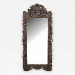 Asian Chinese Style 19th Cent Bevelled Glass Wall Mirror - 745473