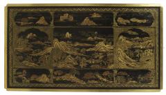 Asian Chinese Style Lacquered Chinoiserie Celadon and Giltwood Coffee Table - 2799201