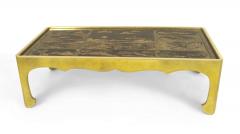 Asian Chinese Style Lacquered Chinoiserie Celadon and Giltwood Coffee Table - 2799204