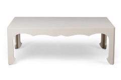 Asian Contemporary Style Light Gray Colored Raffia Wrapped Coffee Table - 4171689