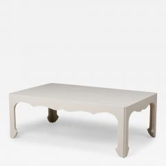 Asian Contemporary Style Light Gray Colored Raffia Wrapped Coffee Table - 4198965