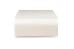 Asian Contemporary Style Off White Raffia Wrapped Curved Coffee Table - 4639451