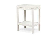 Asian Contemporary Style Raffia Wrapped White Painted Side Tables - 4171696
