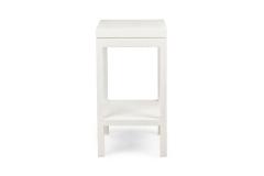 Asian Contemporary Style Raffia Wrapped White Painted Side Tables - 4171697