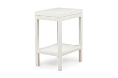 Asian Contemporary Style Raffia Wrapped White Painted Side Tables - 4171698