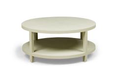 Asian Contemporary Style Sage Colored Raffia Wrapped Round Coffee Table - 4652016