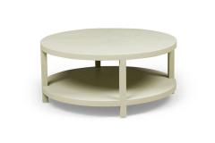 Asian Contemporary Style Sage Colored Raffia Wrapped Round Coffee Table - 4652017