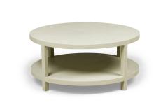 Asian Contemporary Style Sage Colored Raffia Wrapped Round Coffee Table - 4652018