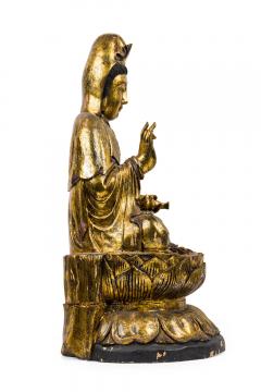 Asian Gilt Guan Yin Buddha - 4520155