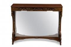 Asian Hand Carved and Mirrored Console Table - 4652863