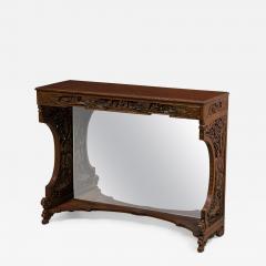 Asian Hand Carved and Mirrored Console Table - 4700910