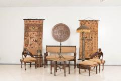 Asian Indian Style Carved Walnut Folding Table Base - 1428859