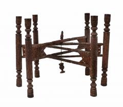Asian Indian Style Carved Walnut Folding Table Base - 4729097