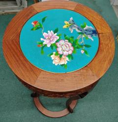 Asian Rosewood with Cloisonne Top Pedestal Table - 4406864