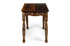 Asian rosewood and pearl inlaid rectangular center davenport table - 4650777