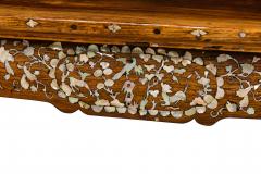 Asian rosewood and pearl inlaid rectangular center davenport table - 4650782