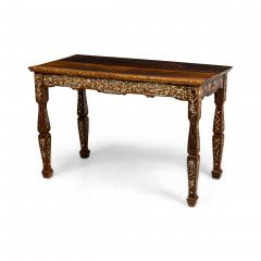 Asian rosewood and pearl inlaid rectangular center davenport table - 4700324