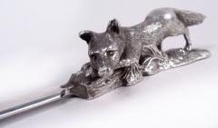 Asprey English Sterling Silver Letter Opener with Hunted Fox - 3986667