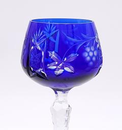 Assembled Set of Ten Bohemian Wine Glasses Czechoslovakia circa 1930 - 3051294