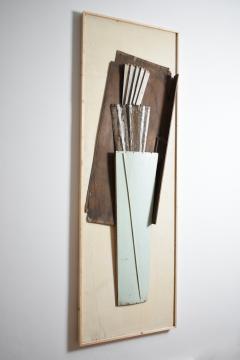 Assembled wood pieces painting sculpture 1970s  - 4695841