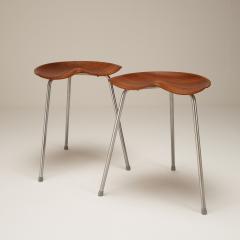 Astor Glibstrup Pair of Stools by Astor Glibstrup for Frederikssund Mobelfabrik Denmark 1960 - 2228509