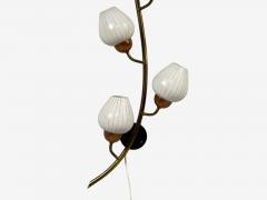 Astra Monumental Floral Sconces Copper Brass Glass Norway 1940s - 4790660