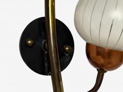 Astra Monumental Floral Sconces Copper Brass Glass Norway 1940s - 4790664