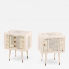 Atelier Fornasetti A Pair of Italian Architectural Night Stands in manner of Fornasetti C 1950  - 4434782