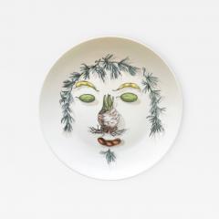 Atelier Fornasetti Five Ceramic Plate with Vegetable Face Fornasetti - 2274312