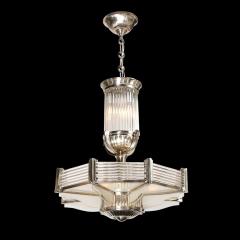 Atelier Petitot Art Deco Chandelier in Satin Nickel Transparent Glass Rods by Atelier Petitot - 3040059