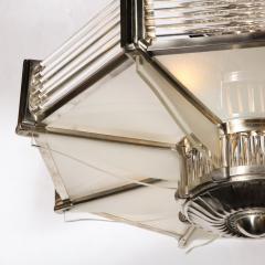 Atelier Petitot Art Deco Chandelier in Satin Nickel Transparent Glass Rods by Atelier Petitot - 3040133