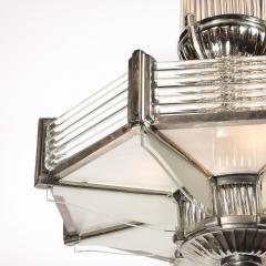 Atelier Petitot Art Deco Chandelier in Satin Nickel Transparent Glass Rods by Atelier Petitot - 4403682