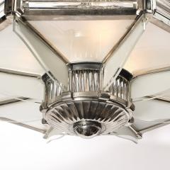 Atelier Petitot Art Deco Chandelier in Satin Nickel Transparent Glass Rods by Atelier Petitot - 4403684