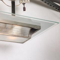 Atelier Petitot Art Deco Machine Age Silvered Bronze Glass Rod Chandelier by Petitot - 4377149