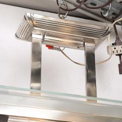 Atelier Petitot Art Deco Machine Age Silvered Bronze Glass Rod Chandelier by Petitot - 4377151