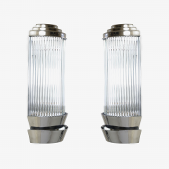 Atelier Petitot Art Deco Sconces in Glass Nickel by Atelier Petitot Pair - 896154