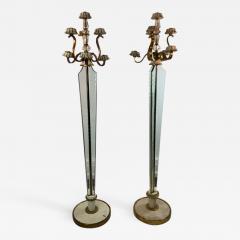 Atelier Petitot EXCEPTIONAL FRENCH ART DECO ENAMELED BRASS AND GLASS FLOOR LAMPS - 1180477