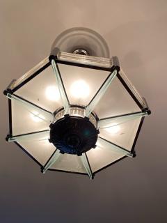 Atelier Petitot FRENCH ART DECO NICKELED BRONZE AND GLASS CHANDELIER BY ATELIER PETITOT - 1216682