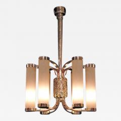 Atelier Petitot Fine French Art Deco Chrome and Glass Chandelier by Petitot - 384335