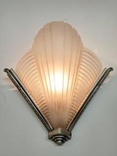 Atelier Petitot Pair of French Art Deco Ribbed Design Wall Sconces by Petitot LU161924806893 - 3941896