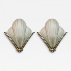 Atelier Petitot Pair of French Art Deco Ribbed Design Wall Sconces by Petitot LU161924806893 - 4115089