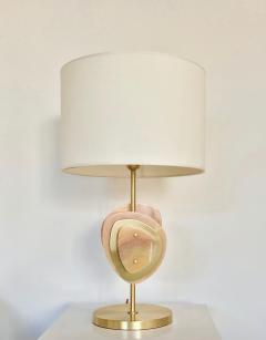 Atelier Terrai Bespoke Italian Organic Modern Amber Onyx Satin Brass Satellite Table Lamp - 1808805