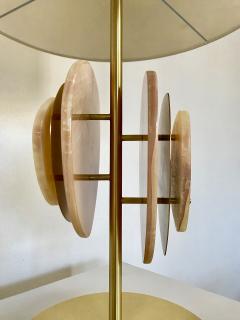 Atelier Terrai Bespoke Italian Organic Modern Amber Onyx Satin Brass Satellite Table Lamp - 1808808