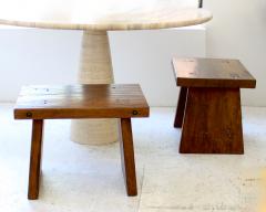 Atelier de Marolles FRENCH WALNUT STOOLS OR SIDE TABLES ATTRIBUTED TO ATELIER MAROLLES WABI SABI - 4236670