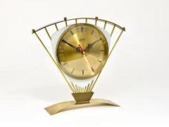Atlanta Midcentury Atomic Age Sunburst Brass Table Desk Clock Western Germany - 4062814
